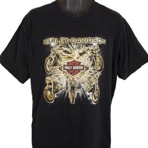 Vintage Harley Davidson Bikes T Shirt Mens Size XL Black Y2K Made In USA